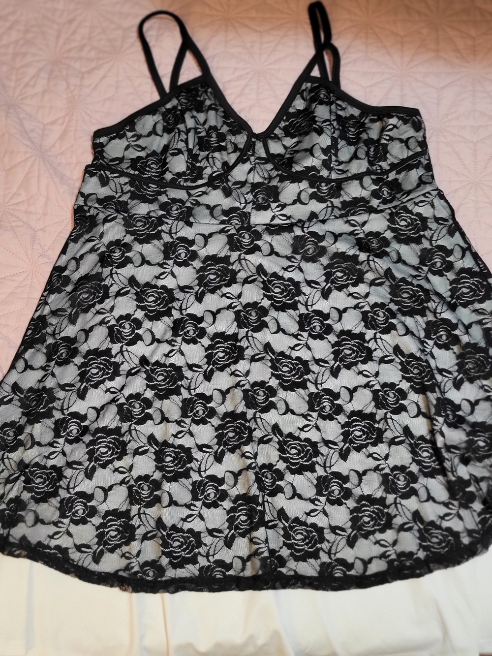 Black Floral Lace Plus Sz Dress